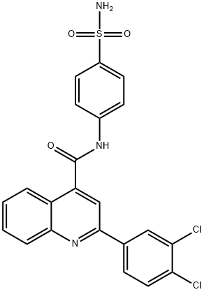 N-[4-(aminosulfonyl)phenyl]-2-(3,4-dichlorophenyl)-4-quinolinecarboxamide Struktur