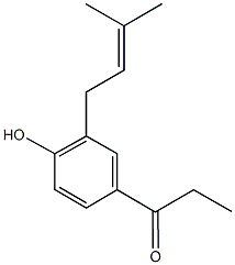 1-[4-hydroxy-3-(3-methyl-2-butenyl)phenyl]-1-propanone Struktur