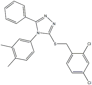 2,4-dichlorobenzyl 4-(3,4-dimethylphenyl)-5-phenyl-4H-1,2,4-triazol-3-yl sulfide Struktur