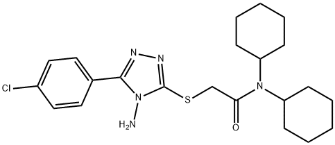 2-{[4-amino-5-(4-chlorophenyl)-4H-1,2,4-triazol-3-yl]sulfanyl}-N,N-dicyclohexylacetamide Struktur