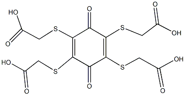 ({2,4,5-tris[(carboxymethyl)sulfanyl]-3,6-dioxo-1,4-cyclohexadien-1-yl}sulfanyl)acetic acid Struktur