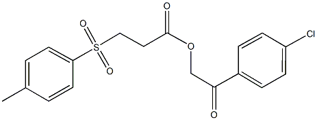 2-(4-chlorophenyl)-2-oxoethyl 3-[(4-methylphenyl)sulfonyl]propanoate Struktur