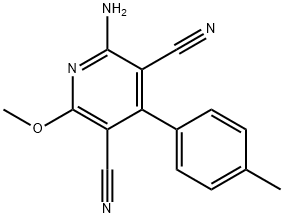 2-amino-6-methoxy-4-(4-methylphenyl)-3,5-pyridinedicarbonitrile Struktur