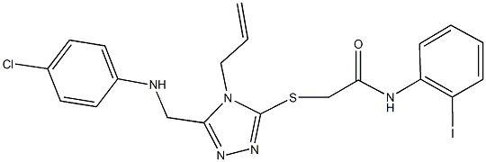 2-({4-allyl-5-[(4-chloroanilino)methyl]-4H-1,2,4-triazol-3-yl}sulfanyl)-N-(2-iodophenyl)acetamide Struktur