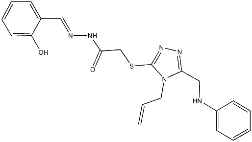 2-{[4-allyl-5-(anilinomethyl)-4H-1,2,4-triazol-3-yl]sulfanyl}-N'-(2-hydroxybenzylidene)acetohydrazide Struktur