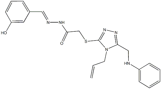 2-{[4-allyl-5-(anilinomethyl)-4H-1,2,4-triazol-3-yl]sulfanyl}-N'-(3-hydroxybenzylidene)acetohydrazide Struktur