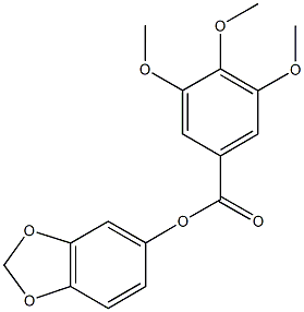 1,3-benzodioxol-5-yl 3,4,5-trimethoxybenzoate Struktur