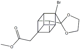 methyl (1-bromospiro{pentacyclo[4.3.0.0~2,5~.0~3,8~.0~4,7~]nonane-9,2'-[1,3]-dioxolane}-4-yl)acetate Struktur