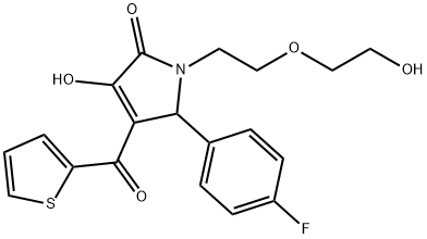 5-(4-fluorophenyl)-3-hydroxy-1-[2-(2-hydroxyethoxy)ethyl]-4-(2-thienylcarbonyl)-1,5-dihydro-2H-pyrrol-2-one Struktur