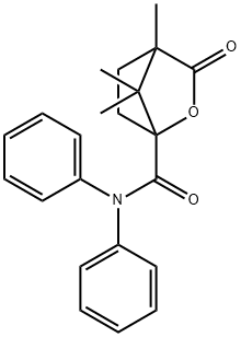 4,7,7-trimethyl-3-oxo-N,N-diphenyl-2-oxabicyclo[2.2.1]heptane-1-carboxamide Struktur