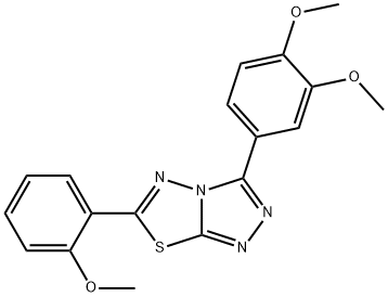 3-(3,4-dimethoxyphenyl)-6-(2-methoxyphenyl)[1,2,4]triazolo[3,4-b][1,3,4]thiadiazole Struktur