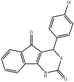 4-(4-chlorophenyl)-1,4-dihydroindeno[1,2-d][1,3]thiazine-2,5-dione Struktur