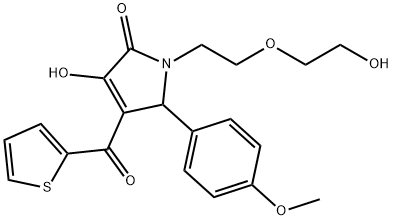 3-hydroxy-1-[2-(2-hydroxyethoxy)ethyl]-5-(4-methoxyphenyl)-4-(2-thienylcarbonyl)-1,5-dihydro-2H-pyrrol-2-one Struktur