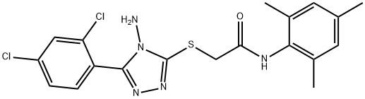 2-{[4-amino-5-(2,4-dichlorophenyl)-4H-1,2,4-triazol-3-yl]thio}-N-mesitylacetamide Struktur