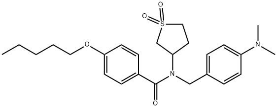 N-[4-(dimethylamino)benzyl]-N-(1,1-dioxidotetrahydro-3-thienyl)-4-(pentyloxy)benzamide Struktur