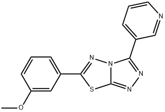 methyl 3-[3-(3-pyridinyl)[1,2,4]triazolo[3,4-b][1,3,4]thiadiazol-6-yl]phenyl ether Struktur