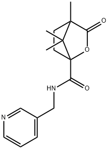 4,7,7-trimethyl-3-oxo-N-(3-pyridinylmethyl)-2-oxabicyclo[2.2.1]heptane-1-carboxamide Struktur