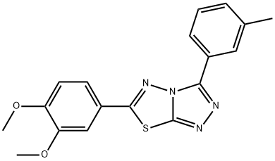 6-(3,4-dimethoxyphenyl)-3-(3-methylphenyl)[1,2,4]triazolo[3,4-b][1,3,4]thiadiazole Struktur