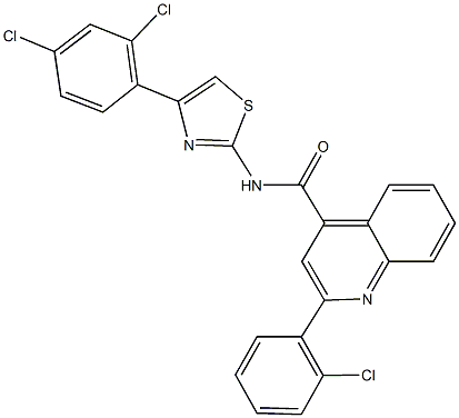 2-(2-chlorophenyl)-N-[4-(2,4-dichlorophenyl)-1,3-thiazol-2-yl]-4-quinolinecarboxamide Struktur