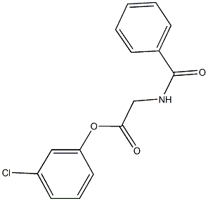 3-chlorophenyl (benzoylamino)acetate Struktur