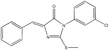 5-benzylidene-3-(3-chlorophenyl)-2-(methylsulfanyl)-3,5-dihydro-4H-imidazol-4-one Struktur