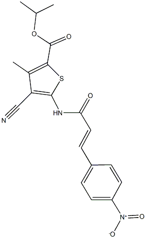 isopropyl 4-cyano-5-[(3-{4-nitrophenyl}acryloyl)amino]-3-methyl-2-thiophenecarboxylate Struktur