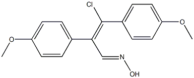 3-chloro-2,3-bis(4-methoxyphenyl)acrylaldehyde oxime Struktur