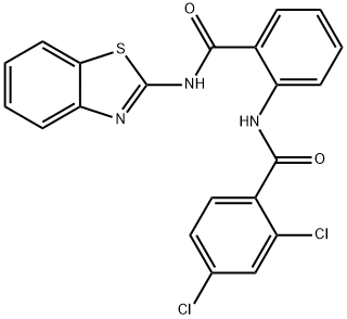 N-{2-[(1,3-benzothiazol-2-ylamino)carbonyl]phenyl}-2,4-dichlorobenzamide Struktur