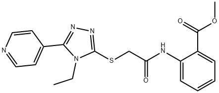 methyl 2-[({[4-ethyl-5-(4-pyridinyl)-4H-1,2,4-triazol-3-yl]sulfanyl}acetyl)amino]benzoate Struktur