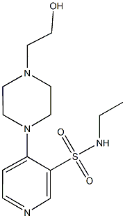 N-ethyl-4-[4-(2-hydroxyethyl)-1-piperazinyl]-3-pyridinesulfonamide Struktur