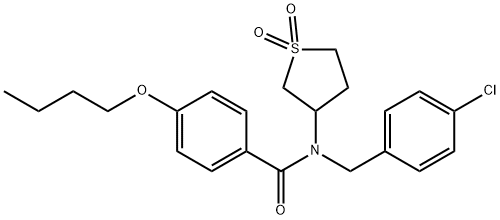 4-butoxy-N-(4-chlorobenzyl)-N-(1,1-dioxidotetrahydro-3-thienyl)benzamide Struktur