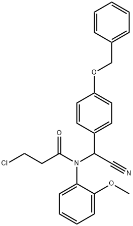 N-[[4-(benzyloxy)phenyl](cyano)methyl]-3-chloro-N-(2-methoxyphenyl)propanamide Struktur