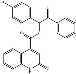 1-(4-chlorophenyl)-2-oxo-2-phenylethyl 2-hydroxy-4-quinolinecarboxylate Struktur