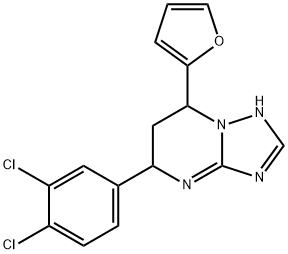 5-(3,4-dichlorophenyl)-7-(2-furyl)-4,5,6,7-tetrahydro[1,2,4]triazolo[1,5-a]pyrimidine Struktur