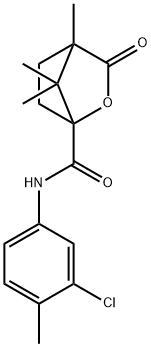 N-(3-chloro-4-methylphenyl)-4,7,7-trimethyl-3-oxo-2-oxabicyclo[2.2.1]heptane-1-carboxamide Struktur