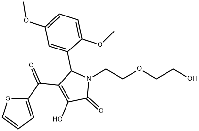 5-(2,5-dimethoxyphenyl)-3-hydroxy-1-[2-(2-hydroxyethoxy)ethyl]-4-(2-thienylcarbonyl)-1,5-dihydro-2H-pyrrol-2-one Struktur