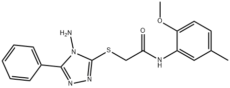 2-[(4-amino-5-phenyl-4H-1,2,4-triazol-3-yl)sulfanyl]-N-(2-methoxy-5-methylphenyl)acetamide Struktur