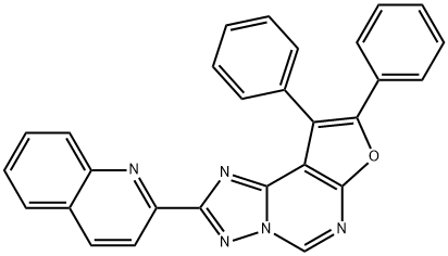 8,9-diphenyl-2-(2-quinolinyl)furo[3,2-e][1,2,4]triazolo[1,5-c]pyrimidine Struktur