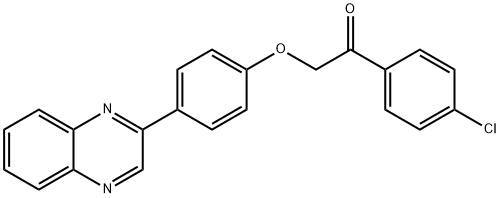 1-(4-chlorophenyl)-2-[4-(2-quinoxalinyl)phenoxy]ethanone Struktur