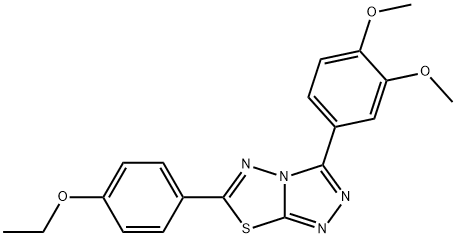 3-(3,4-dimethoxyphenyl)-6-(4-ethoxyphenyl)[1,2,4]triazolo[3,4-b][1,3,4]thiadiazole Struktur