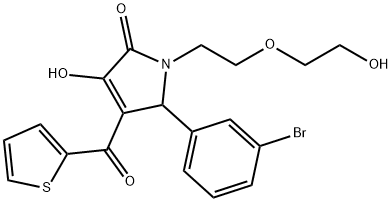 5-(3-bromophenyl)-3-hydroxy-1-[2-(2-hydroxyethoxy)ethyl]-4-(2-thienylcarbonyl)-1,5-dihydro-2H-pyrrol-2-one Struktur