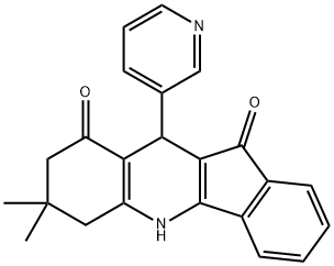 7,7-dimethyl-10-(3-pyridinyl)-6,7,8,10-tetrahydro-5H-indeno[1,2-b]quinoline-9,11-dione Struktur