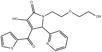 3-hydroxy-1-[2-(2-hydroxyethoxy)ethyl]-5-(2-pyridinyl)-4-(2-thienylcarbonyl)-1,5-dihydro-2H-pyrrol-2-one Struktur