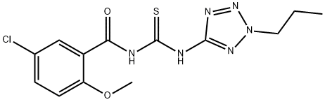 N-(5-chloro-2-methoxybenzoyl)-N'-(2-propyl-2H-tetraazol-5-yl)thiourea Struktur