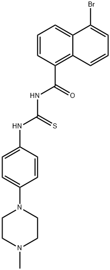 N-(5-bromo-1-naphthoyl)-N'-[4-(4-methyl-1-piperazinyl)phenyl]thiourea Struktur