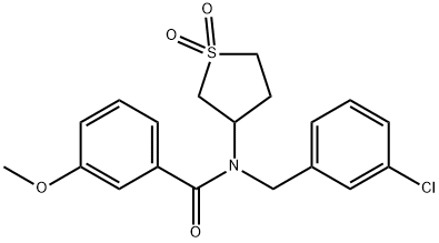 N-(3-chlorobenzyl)-N-(1,1-dioxidotetrahydro-3-thienyl)-3-methoxybenzamide Struktur