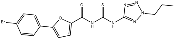 N-[5-(4-bromophenyl)-2-furoyl]-N'-(2-propyl-2H-tetraazol-5-yl)thiourea Struktur