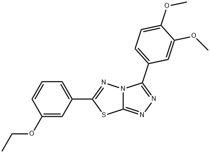 3-(3,4-dimethoxyphenyl)-6-(3-ethoxyphenyl)[1,2,4]triazolo[3,4-b][1,3,4]thiadiazole Struktur