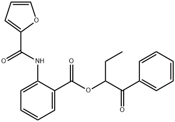 1-benzoylpropyl 2-(2-furoylamino)benzoate Struktur