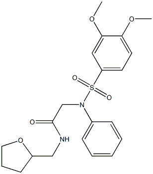 2-{[(3,4-dimethoxyphenyl)sulfonyl]anilino}-N-(tetrahydro-2-furanylmethyl)acetamide Struktur